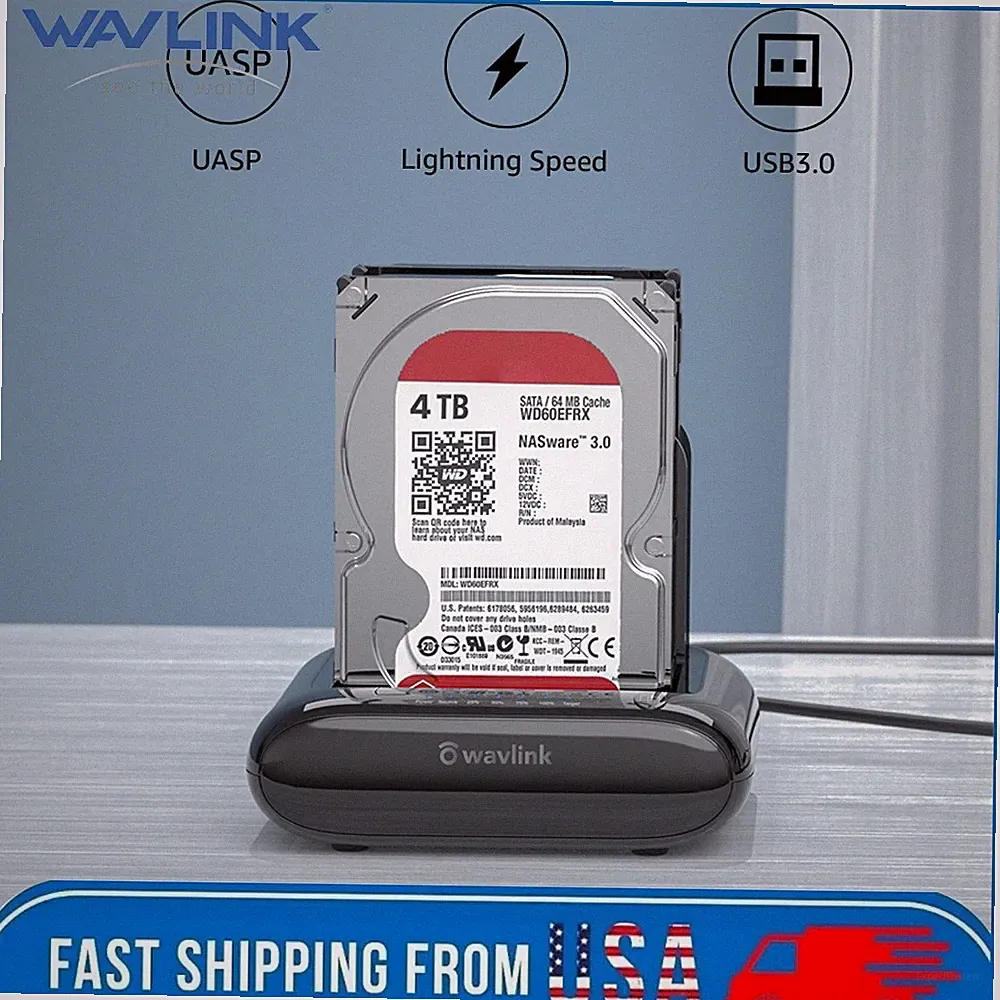 HDD SSD Hard Drive Dock Dual Bay 2.5" 3.5'' External Enclosure USB 3.0 to SATA