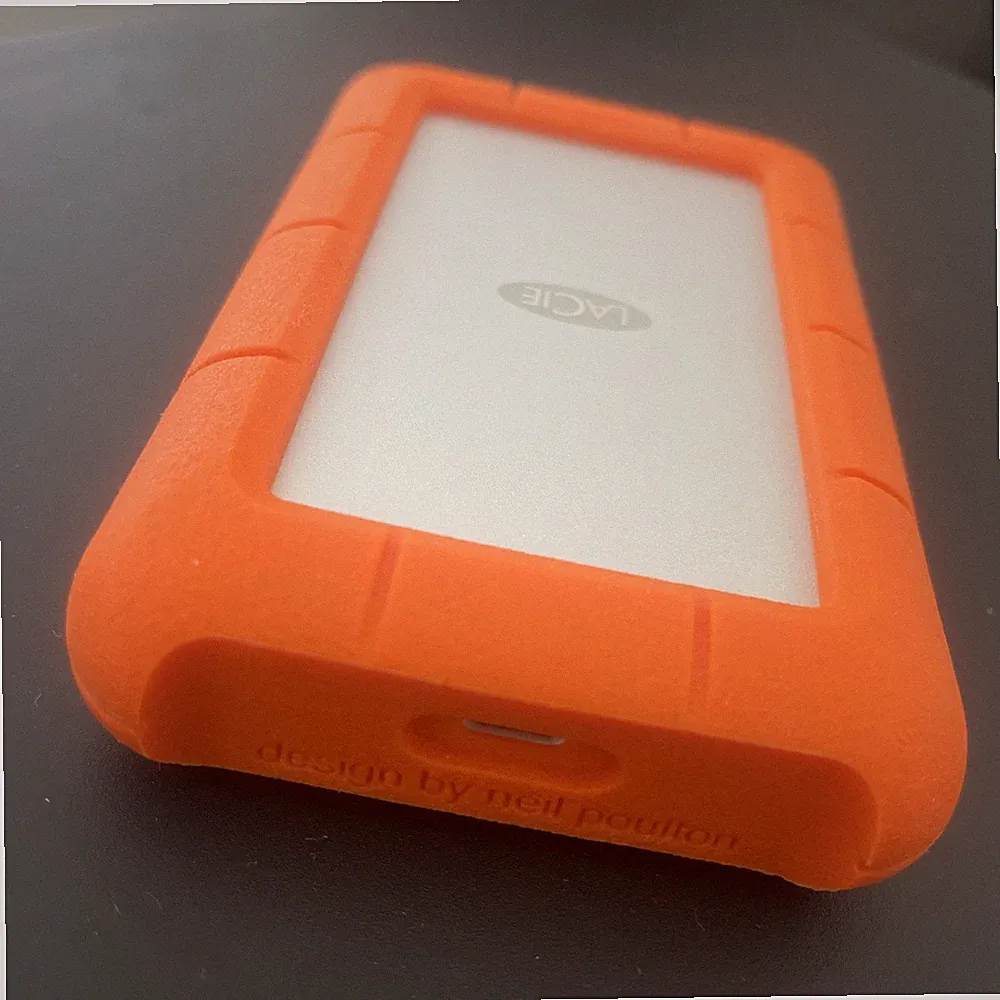 LaCie Rugged 5TB External USB-C USB 3.2 Gen 1 Portable Hard Drive Orange/Silver