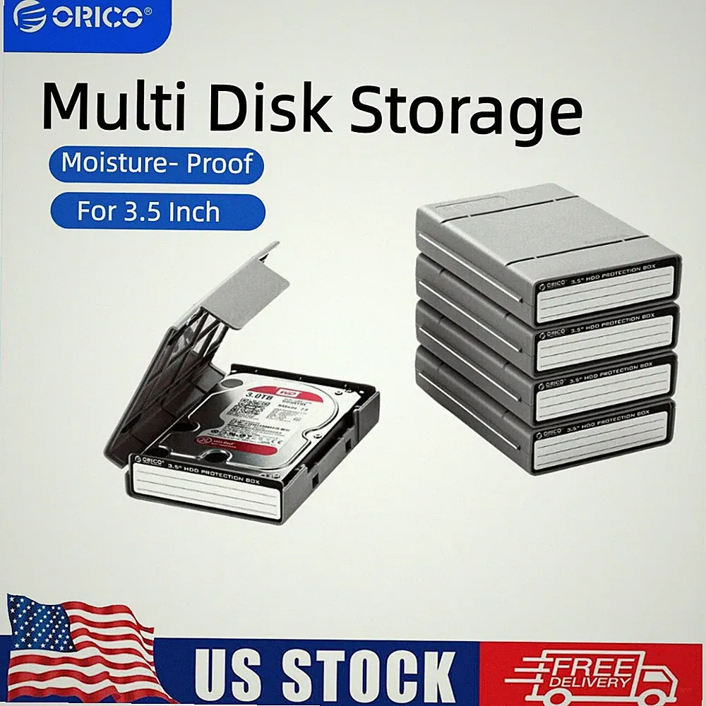 ORICO 5PCS 3.5 inch HDD Hard Drive Protective Case SDD Storage Box HDD Case