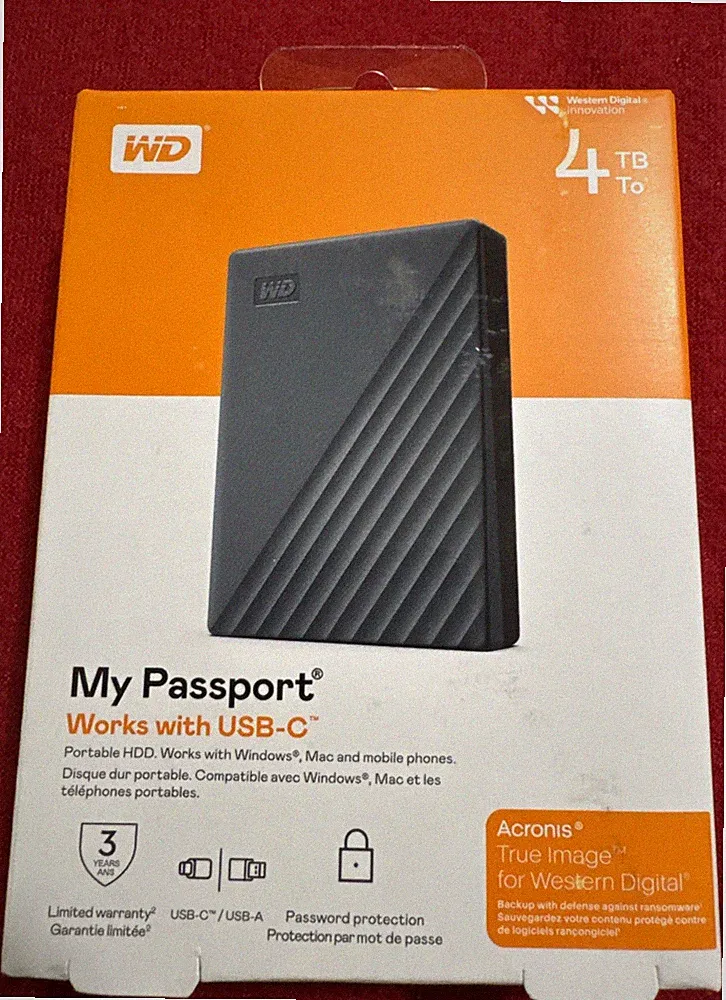 External 4TB WD hard drive