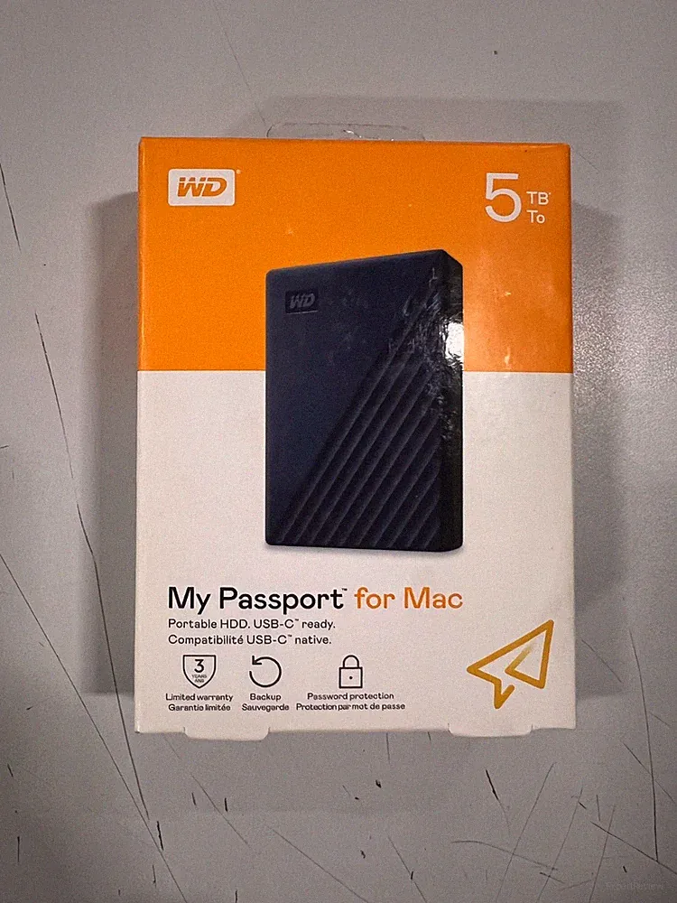 Western Digital My Passport 5TB,External,2.5 inch (WDBA2F0050BBL) Hard Drive